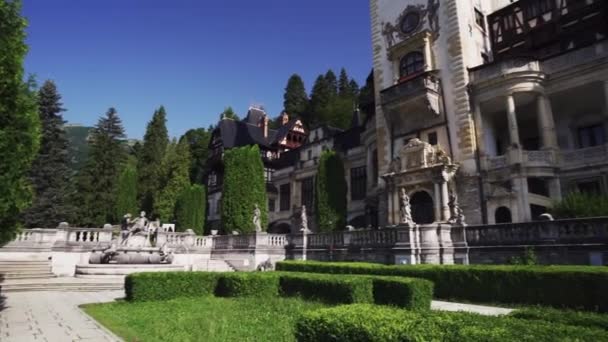 Vista Del Castillo Peles Rumania — Vídeos de Stock