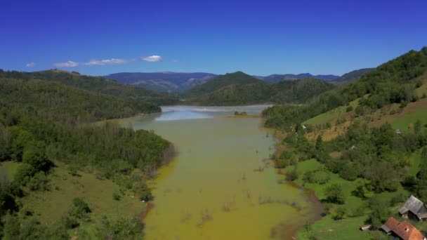 Aerial Toxic Lake Geamana Romania — Vídeos de Stock