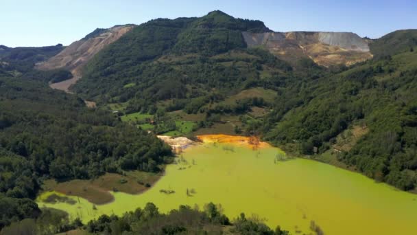 Aerial Toxic Lake Geamana Romania — Vídeo de Stock