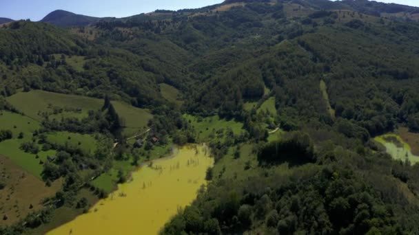 Aerial Toxic Lake Geamana Romania — Stock Video