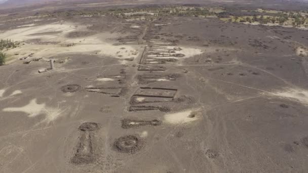 Aerial Ancient Stony Graveyard Saudi Arabia — стокове відео
