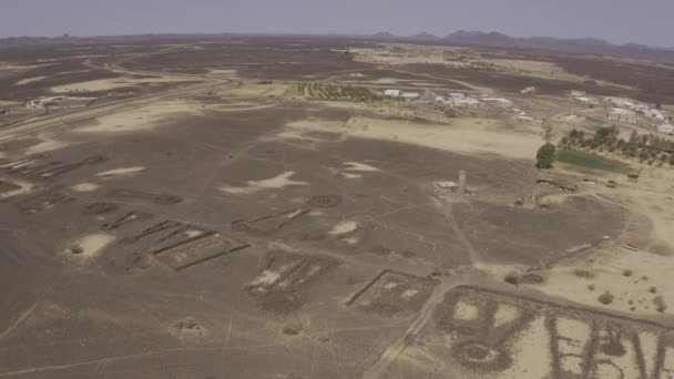 Aerial Ancient Stony Graveyard Saudi Arabia — 비디오