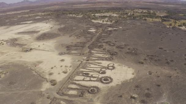 Aerial Ancient Stony Graveyard Saudi Arabia — Wideo stockowe