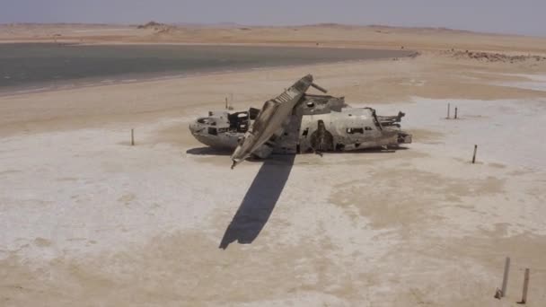 Flygplan Catalina Seaplane Wreckage Saudiarabien — Stockvideo