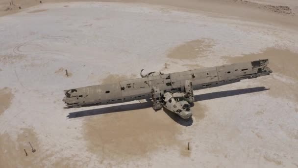 Aerial Catalina Seaplane Wreckage Saudi Arabia — Stock Video