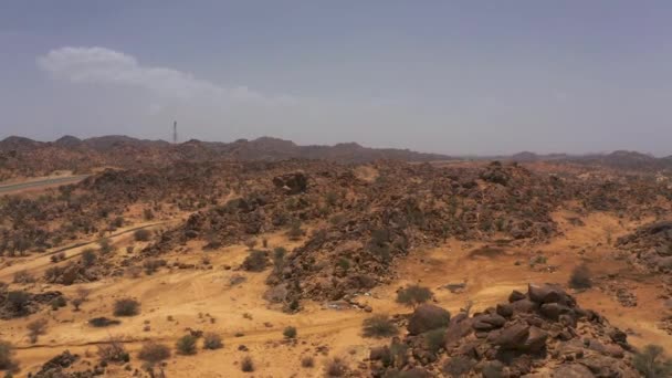 Hermosa Vista Aérea Paisajes Montañosos Oeste Arabia Saudita — Vídeo de stock