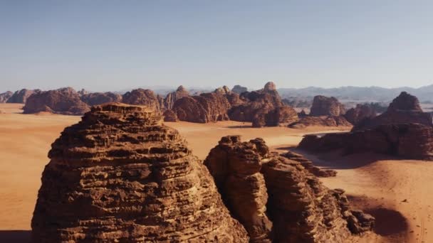 Прекрасный Вид Воздуха Пустыня Хисма Саудовская Аравия — стоковое видео