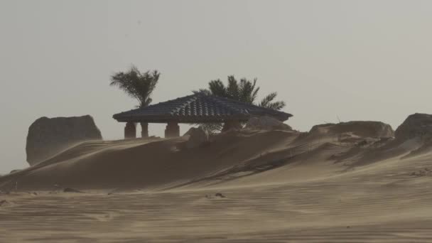 Silný Vítr Poušti Zulfi Rekreační Park Saúdská Arábie — Stock video