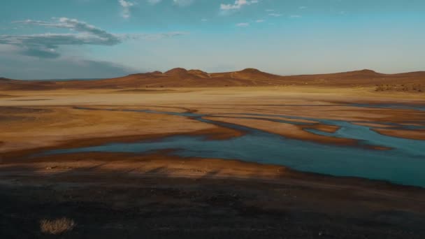 Beautiful Lake Saudi Arabian Desert — Stockvideo