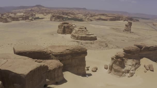Vacker Fantastisk Utsikt Över Alula Landskap Saudiarabien — Stockvideo