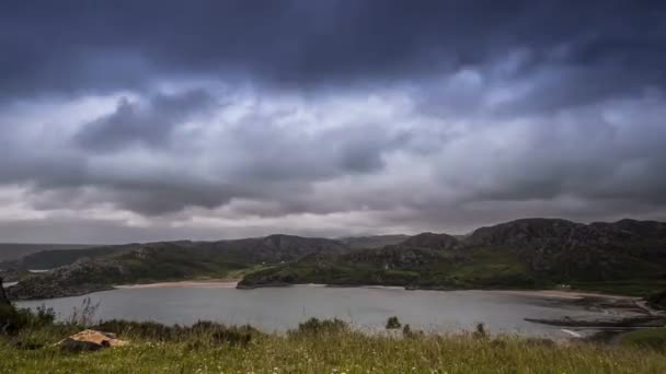 Time Lapse Storm Clouds Upcoming Rain Gruinard Bay Σκωτία — Αρχείο Βίντεο