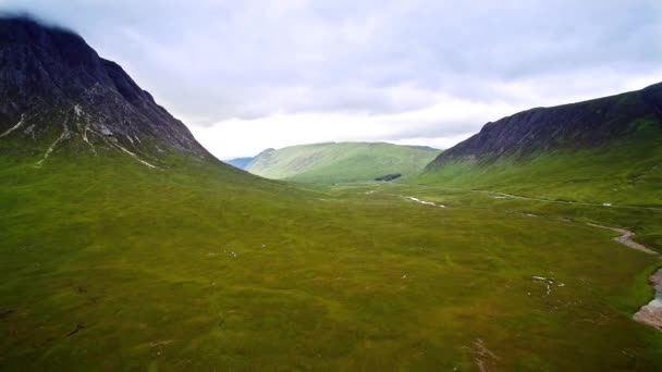 Aerial Glen Etive Scotland — Stock Video
