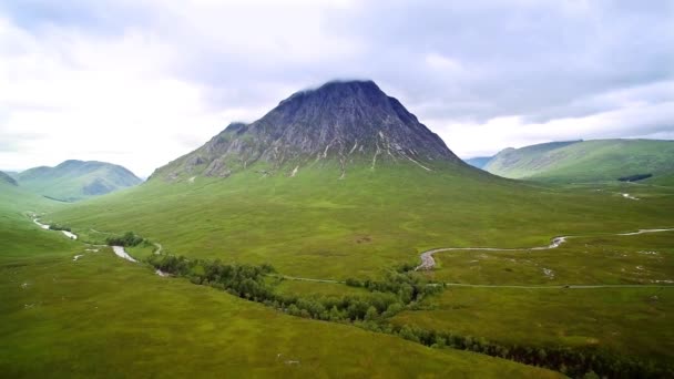 Aerial Glen Etive Scotland — стокове відео