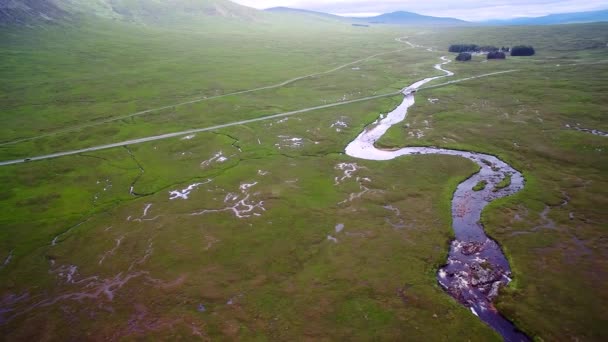 Aerial Glen Etive Scotland — Stock Video