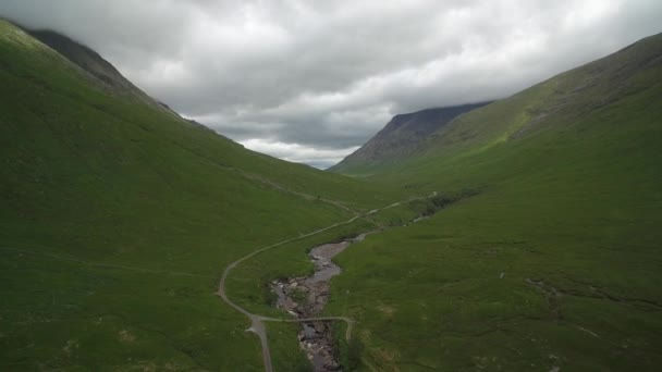 Aerial Glen Etive Scotland — Wideo stockowe