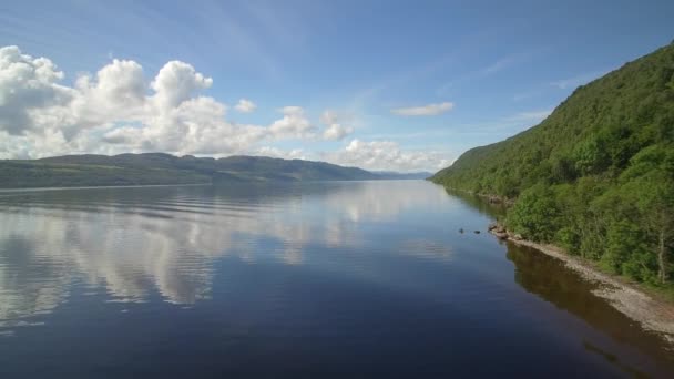 Aerial View Mighty Loch Ness Scotland — Stockvideo