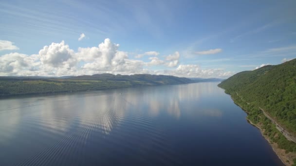 Aerial View Mighty Loch Ness Scotland — 图库视频影像