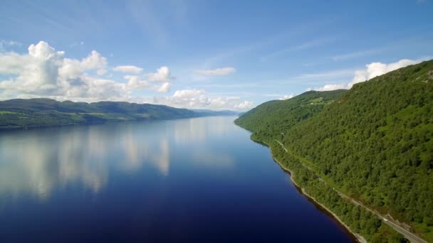 Aerial View Mighty Loch Ness Scotland — Stok video