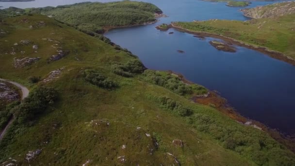 Luchtfoto Veel Schotse Meren West Schotland — Stockvideo
