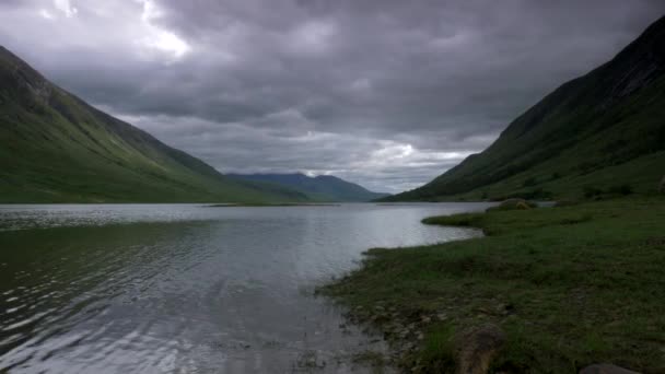 Beautiful Landscape Loch Etive Glen Etive Scotland — стоковое видео