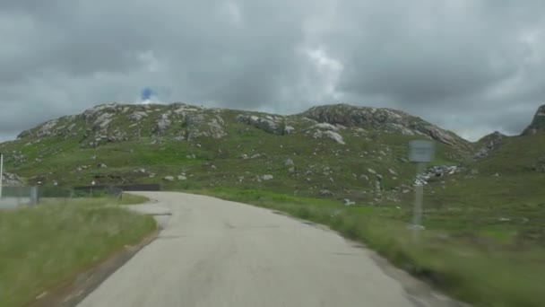 Conduciendo Través Scotlands Highlands Largo Del Lago Fiacail Escocia — Vídeo de stock