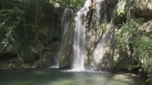 Beautiful Blederija Waterfall Forest Serbia — Stock Video