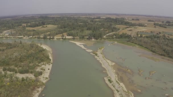 Aerial River Drina Serbia — 图库视频影像