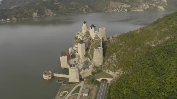 Uitzicht Dag Van Golubac Fort Servië — Stockvideo