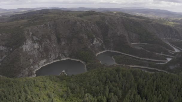 Aerial Uvac Canyon Meanders Serbia — Vídeos de Stock