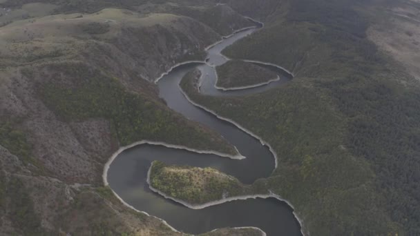 Aerial Uvac Canyon Meanders Serbia — 비디오