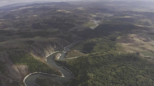 Aerial Uvac Canyon Meanders Serbia — Stock video