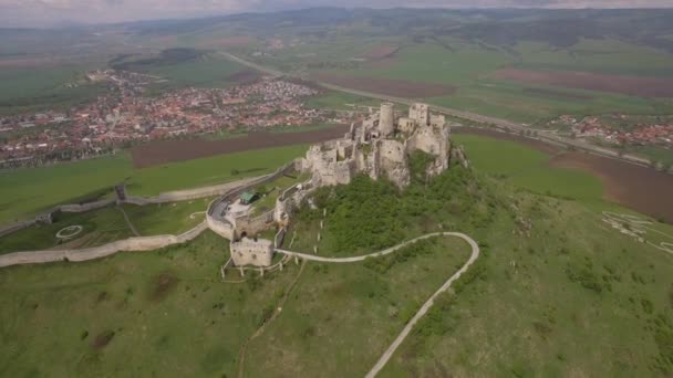 Антена Старовинний Замок Spissky Hrad Словаччині — стокове відео