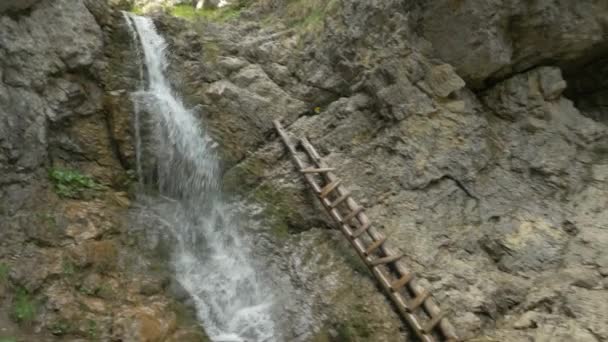 Kvacianska Dolina Waterfall Slovakia Nature Background — Stockvideo