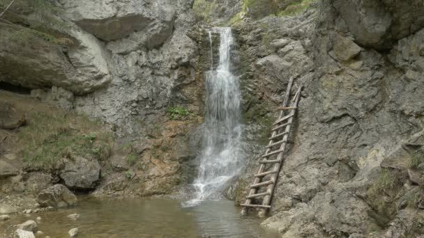 Kvacianska Dolina Waterfall Slovakia Nature Background — Stok video