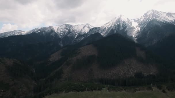 Aerial High Tatra Mountain Range Slovakia — Stock Video