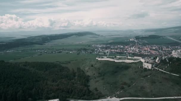 Aerial Castelo Antigo Spissky Hrad Eslováquia — Vídeo de Stock