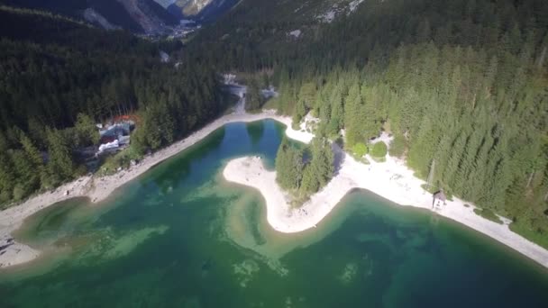 Полет Над Изумительным Лаго Дель Предил Итальянско Словенская Граница — стоковое видео