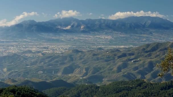 Aerial Cityscape Malaga Andalusia Spain Родной Материал Рекомпрессии — стоковое видео