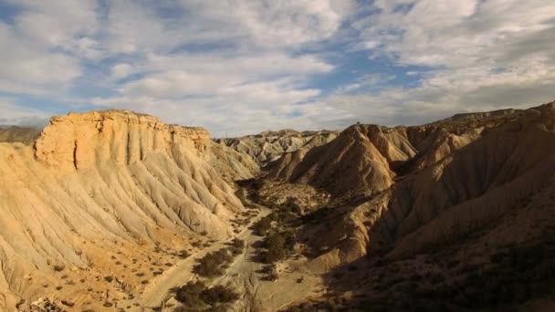 Luftaufnahme Der Wüste Sierra Alhamila Spanien — Stockvideo