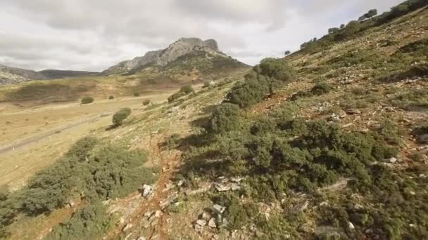 Let Přes Pláň Sierra Las Nieves Andalusie Španělsko — Stock video