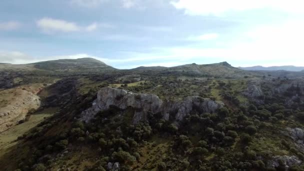 Krásný Výhled Krajinu Přírody Letecký Pohled Sierra Las Nieves — Stock video