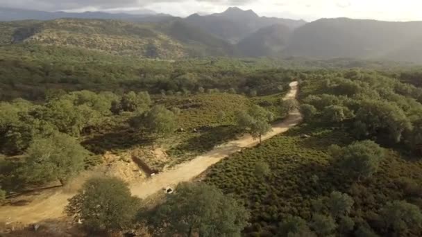 Повітря Політ Близький Гір Вздовж Гірських Хребтів Андалусія Іспанія — стокове відео