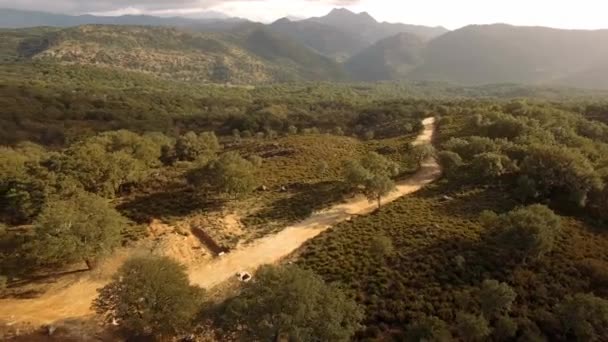 Hava Dağlara Yakın Endülüs Spanya Dağ Sıraları Boyunca Uçuş Sınıflandırılmış — Stok video