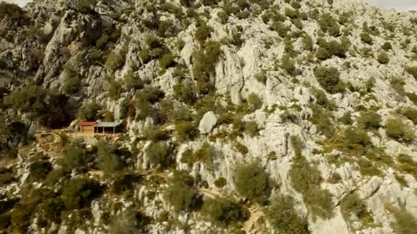 Aereo Volo Vicino Alle Montagne Lungo Catene Montuose Andalusia Spagna — Video Stock