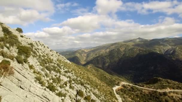 Aérea Vuelo Cerca Montañas Largo Cadenas Montañosas Andalucía España Versión — Vídeos de Stock