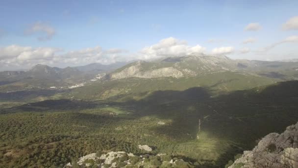 Aerial Flight Mountain Range Sierra Grazalema Natural Park Andalúzia Spanyolország — Stock videók