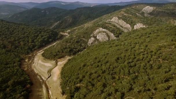 Vuelo Sobre Lago Barrera España Embalse Guadarranque Andalucía — Vídeos de Stock