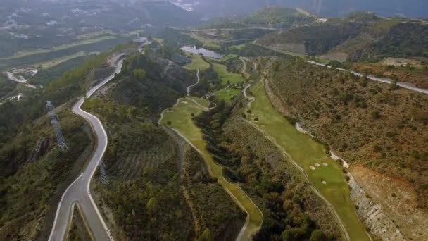 Endülüs Spanya Hava Golf Sahası Saç Tokası Görüşü — Stok video