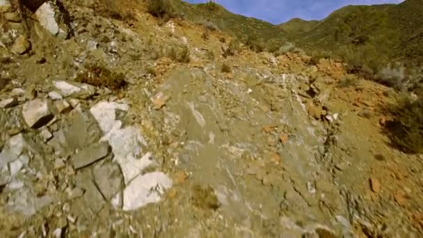 Aerial Flight Hills Rocks Beaten Track Andalusia Spain Video Clip