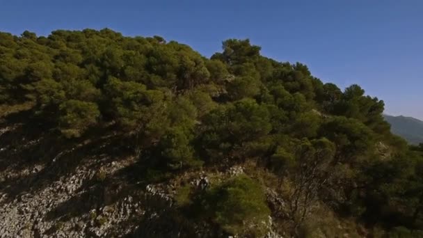 在山上飞行 俯瞰西班牙安达卢西亚的La Capellania — 图库视频影像